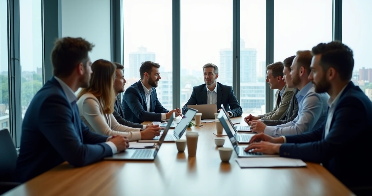 Investidores atentos ouvindo apresentação de startup
