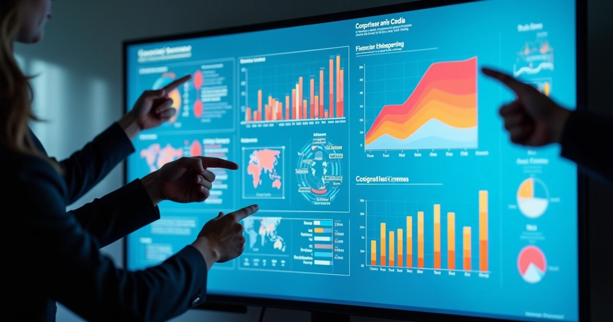 Dashboard digital com gráficos de governança corporativa