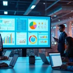 Interface visual detalhada do Command Center do Agentforce da Salesforce com gráficos e monitoramento em tela grande